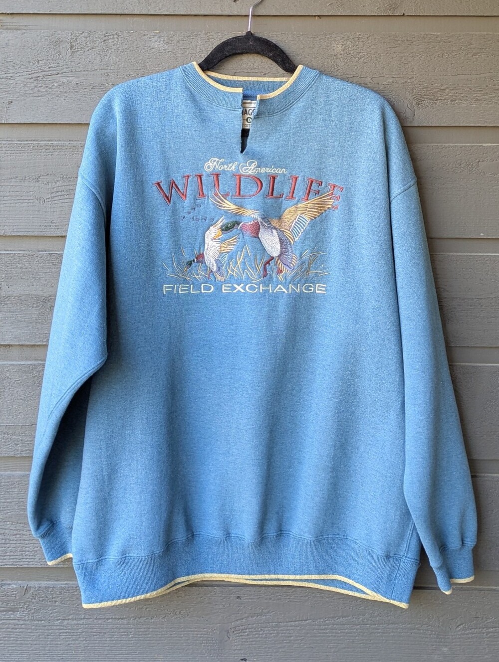 VTG 90s Danaggers Wildlife Field Exchange Embroidered Sweatshirt XL Mallard Duck